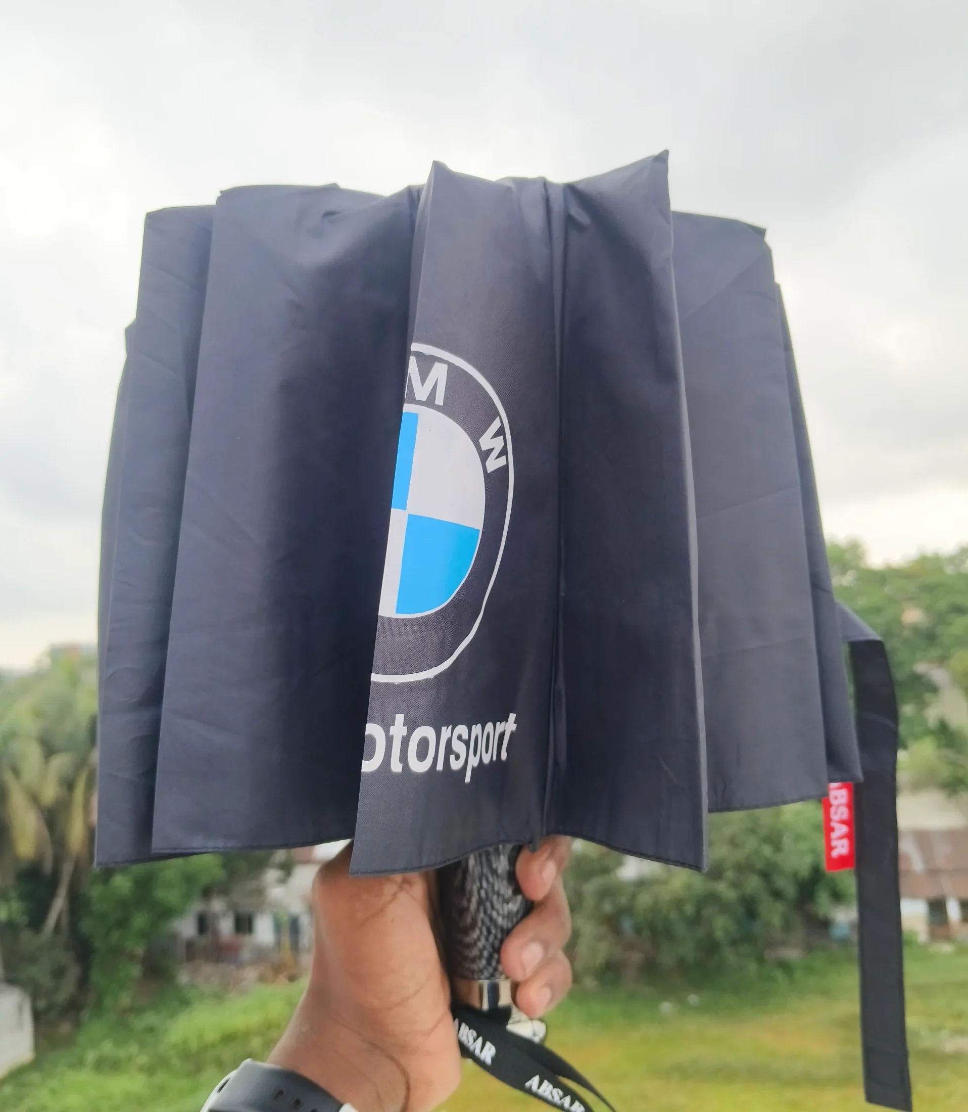 balck-color-BMW (2) BMW Premium 16-Rib Umbrella(Black) - Image 1